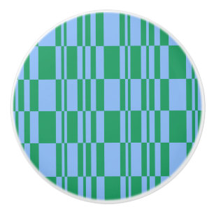 Bouton De Porte En Céramique Bleu et vert Abstrait Stripes Dresser et tiroir