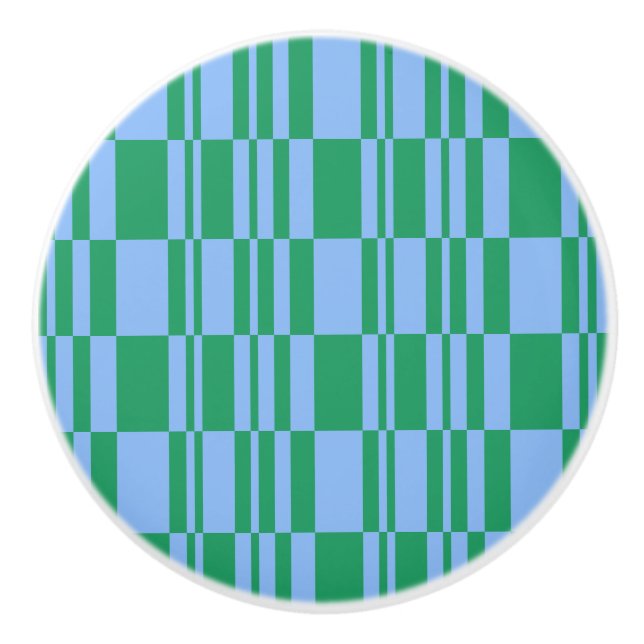 Bouton De Porte En Céramique Bleu et vert Abstrait Stripes Dresser et tiroir (Devant)