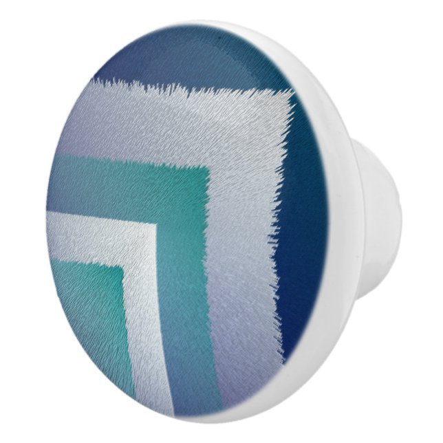 Bouton De Porte En Céramique bleu turquoise gris ex pastel (Droite)