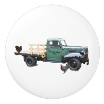 Bleu Vert Vintage Camion Tiroir Tirage