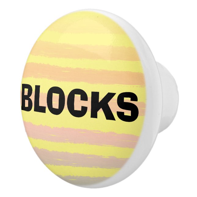 Bouton De Porte En Céramique Blocs Jaune Rose Violet Blocs (Droite)