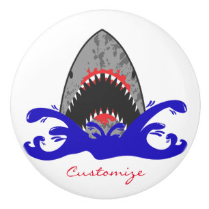 Bouton De Porte En Céramique Bloody Shark Jaws Thunder_Cove