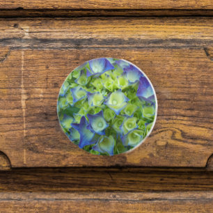 Bouton De Porte En Céramique Blue Hydrangea Buds Floral