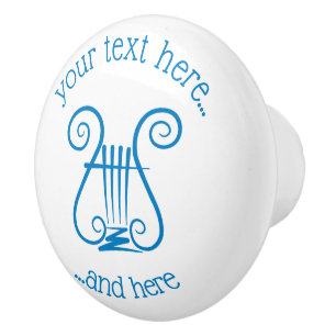 Bouton De Porte En Céramique Blue Lyre