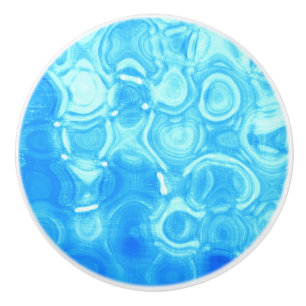 Bouton De Porte En Céramique Blue Vintage Rétro Glamor Fashion Circle Art