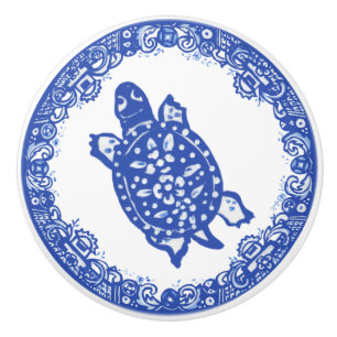 Bouton De Porte En Céramique Blue Willow Design Aiguille tachetée Visages mign