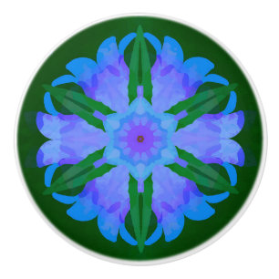 Bouton De Porte En Céramique Bluebell Posies