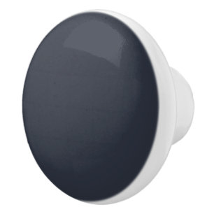 Bouton De Porte En Céramique Blueberry Indigo couleur solide impression, noir b