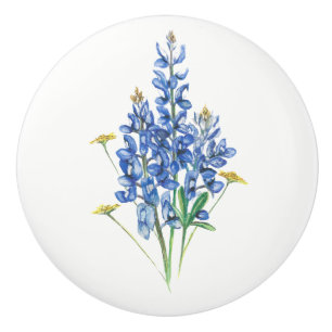 Bouton De Porte En Céramique Bluebonnets