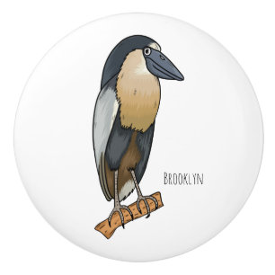 Bouton De Porte En Céramique Boat-billed heron bird cartoon