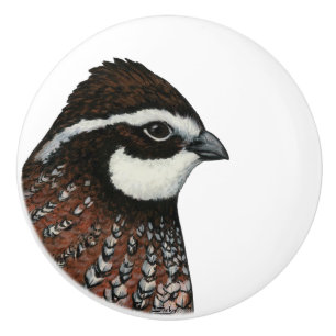 Bouton De Porte En Céramique Bobwhite Quail Head