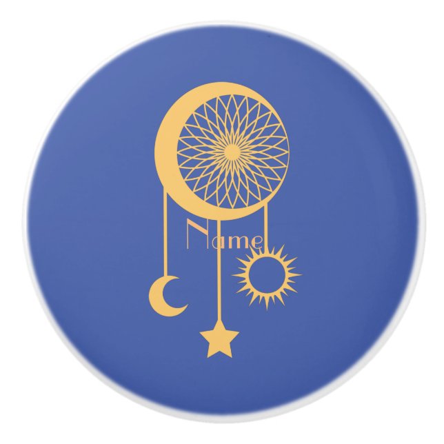 Bouton De Porte En Céramique Bohemian Dream Catcher Thunder_Cove        (Devant)