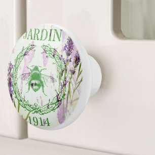Bouton De Porte En Céramique boho chic pays lavande vintage abeille