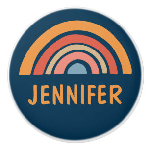 Bouton De Porte En Céramique Boho coloré design arc-en-ciel