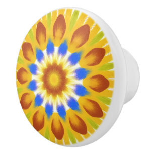 Bouton De Porte En Céramique Boho Floral éclate