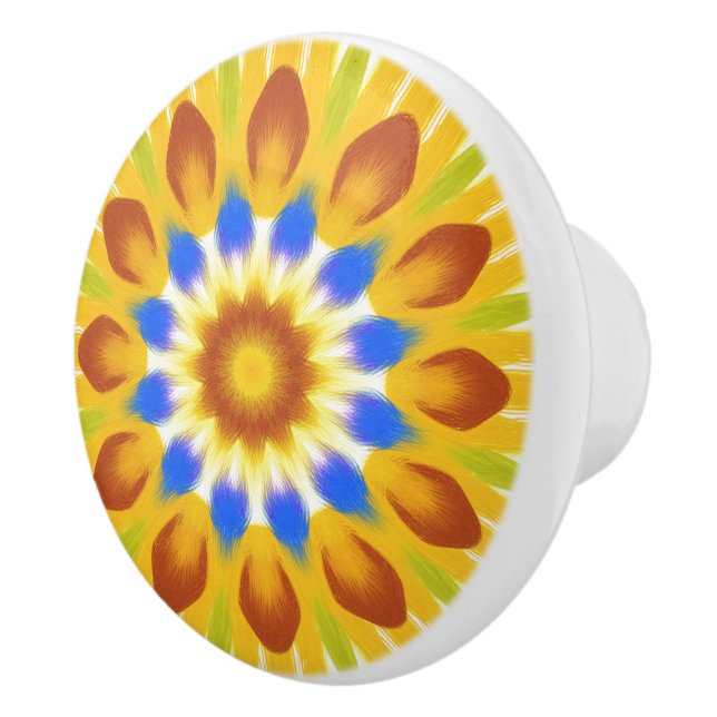 Bouton De Porte En Céramique Boho Floral éclate (Droite)