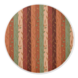 Bouton De Porte En Céramique Boho Leaf Motif Rustic Home Décor