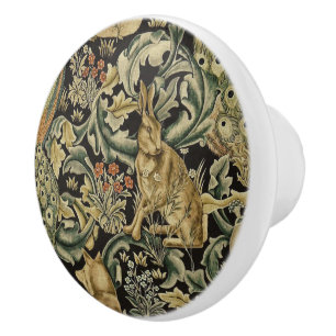 Bouton De Porte En Céramique Boho Peacock Lapin Lièvre Animaux de forêt