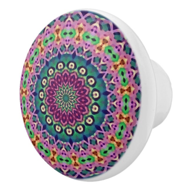 Bouton De Porte En Céramique Boho Quilt Ceramic Knob (Droite)