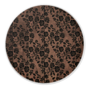 Bouton De Porte En Céramique Bois rustique et lingerie glamour en dentelle flor