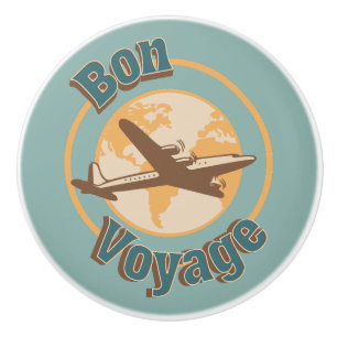 Bouton De Porte En Céramique Bon voyage Voyage Voyageons dans le monde design