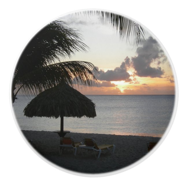 Bouton De Porte En Céramique Bonaire Coucher de soleil en céramique (Devant)