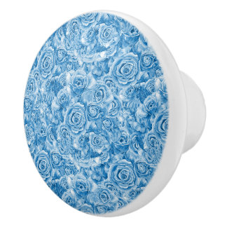 Bouton De Porte En Céramique Bonnet en céramique Rose bleu unique