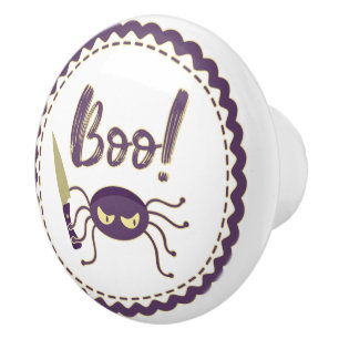 Bouton De Porte En Céramique Boo drôle Halloween personnage d'araignée main