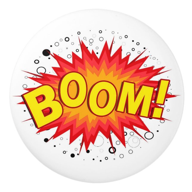 Bouton De Porte En Céramique Boom ! (Devant)
