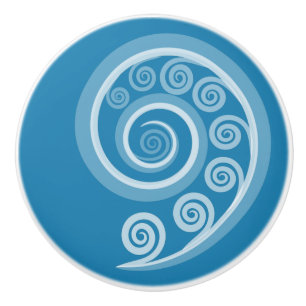 Bouton De Porte En Céramique Boucles et perles en céramique étincelantes bleu é