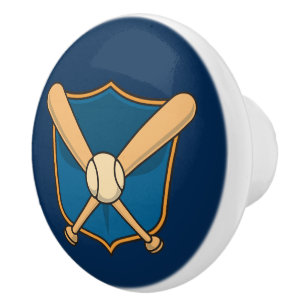 Bouton De Porte En Céramique Bouclier de baseball