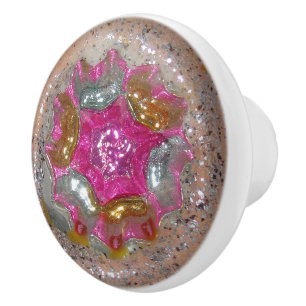 Bouton De Porte En Céramique Boule de Noël en verre vintage Bijoux rose beignet