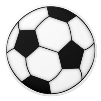 Bouton De Porte En Céramique Boule de soccer en porcelaine