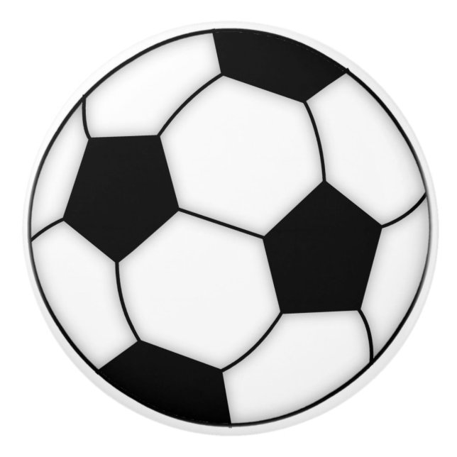 Bouton De Porte En Céramique Boule de soccer en porcelaine (Devant)