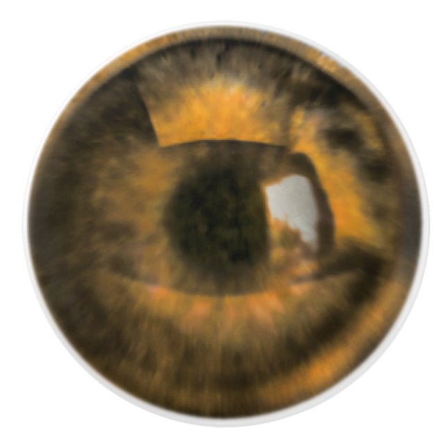 Bouton De Porte En Céramique Boule oeil marron (Devant)