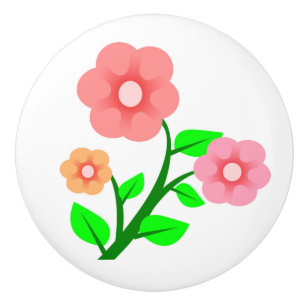BOUTON DE PORTE EN CÉRAMIQUE BOUQUET DE FLEURS