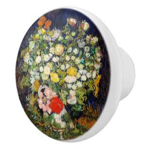 Bouton De Porte En Céramique Bouquet de fleurs dans un vase de Vincent Van Gogh