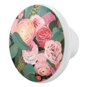 Bouton De Porte En Céramique Bouquet d'eucalyptus