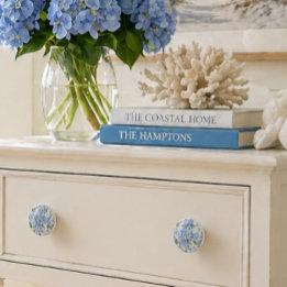 Bouton De Porte En Céramique Bouton de meuble en céramique Hydrangea Bleu | Déc
