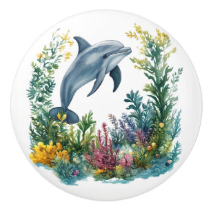Bouton De Porte En Céramique Bouton de Porte Dauphin Magnifique - Céramique