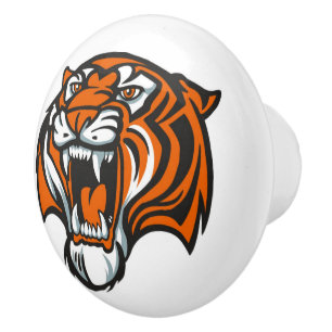 Bouton De Porte En Céramique Bouton de tigre en céramique - SRF