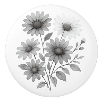 Bouton De Porte En Céramique Bouton de tiroir en céramique avec design floral B