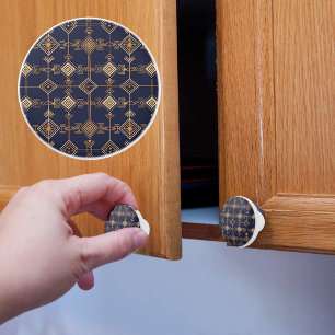Bouton De Porte En Céramique Bouton en céramique à grille céleste