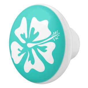 Bouton De Porte En Céramique Bouton en céramique à impression florale de fleur 