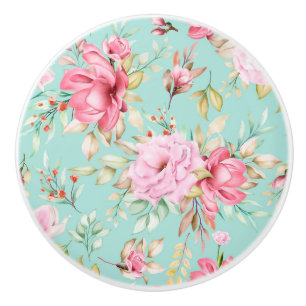 Bouton De Porte En Céramique Bouton en céramique à motif floral
