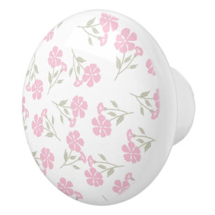 Bouton De Porte En Céramique Bouton en céramique à motif floral rose charmant p