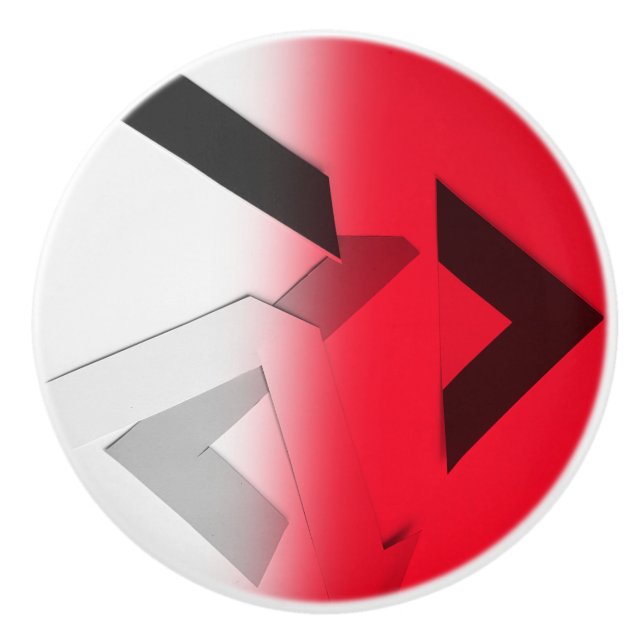 BOUTON DE PORTE EN CÉRAMIQUE BOUTON EN CÉRAMIQUE ABSTRAIT DE TIROIR DE ROUGE (Devant)