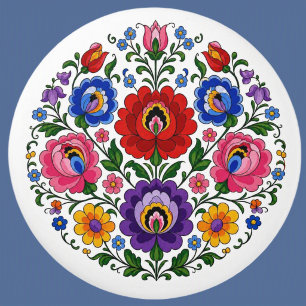 Bouton De Porte En Céramique Bouton en céramique aux fleurs de l'art populaire
