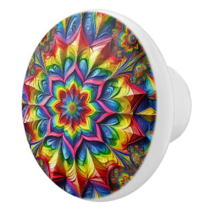 Bouton De Porte En Céramique Bouton en céramique avec couleurs LGBTQ