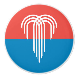 Bouton De Porte En Céramique Bouton en céramique avec drapeau de Kansas City